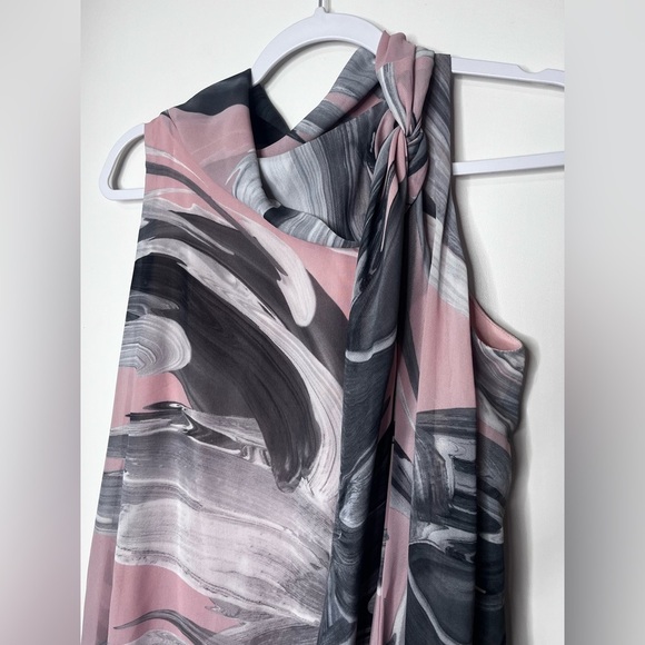 Signature by Robbie Bee Pink and Gray Swirl Midi Dress - Picture 3 of 5